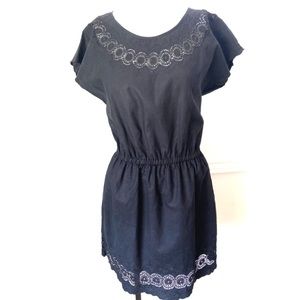 NWOT~JCrew Black Linen/cotton Eyelet Dress~ SZ 4